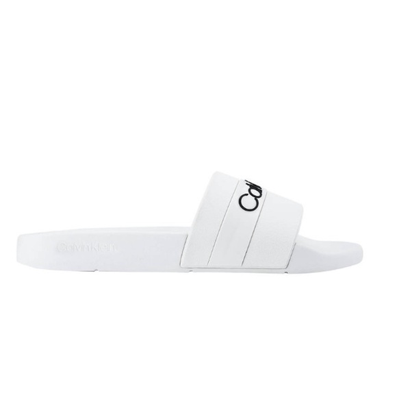 Calvin Klein Mens Adult Casual Pool Slides Logo White Color Sandals Size 11M main image 5
